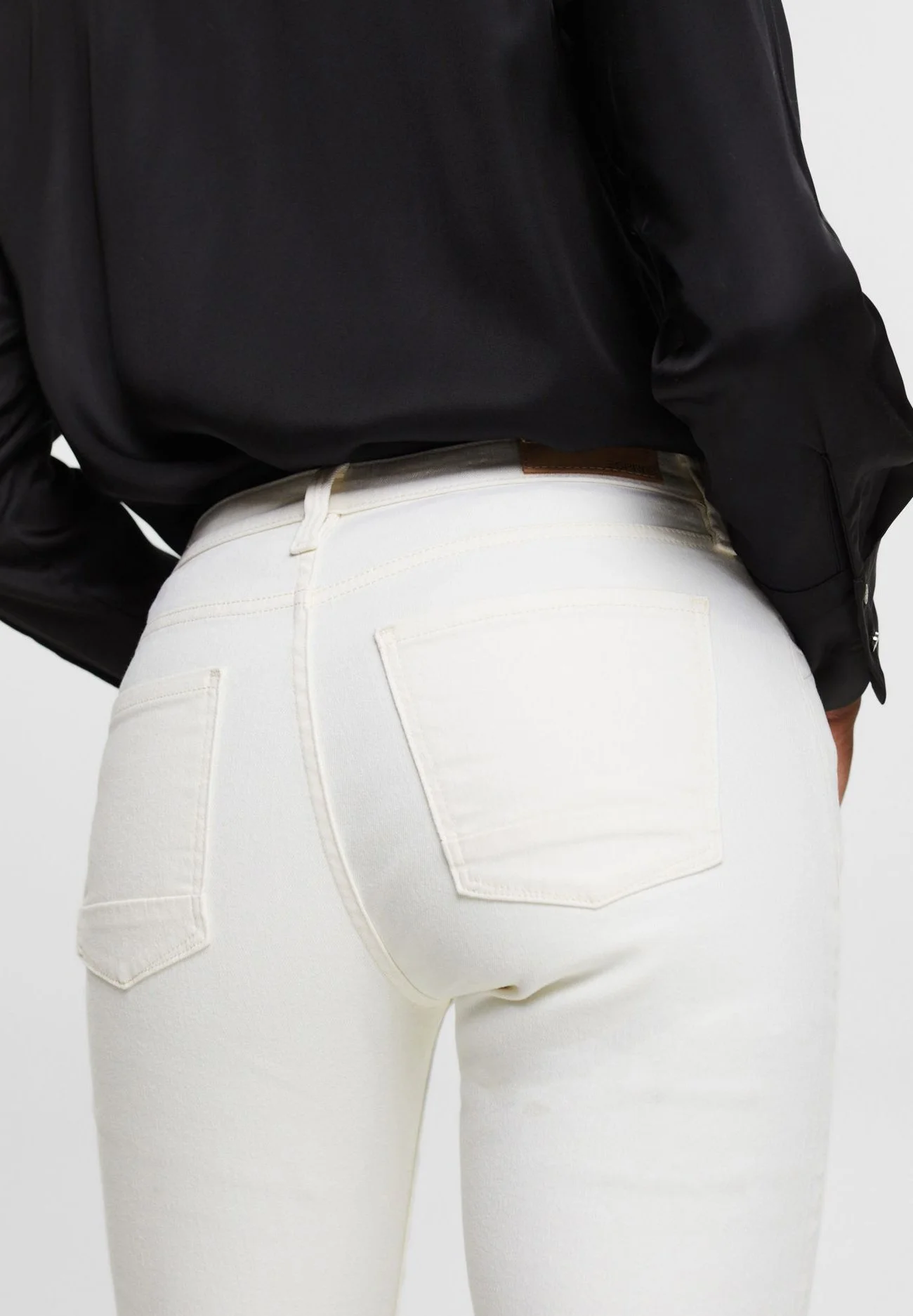 ESPRIT Medium Rise - Jeans Slim Fit - Off White 7 ESPRIT Medium Rise - Jeans Slim Fit - Off White - Bilde 5