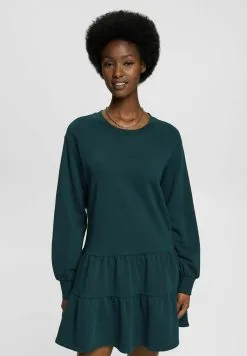 Edc By Esprit Terry - Strikket Kjole - Dark Teal Green