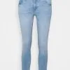 Edc By Esprit Medium Rise Cropped - Jeans Skinny Fit - Blue Light Wash