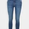 Edc By Esprit Medium Rise Cropped - Jeans Skinny Fit - Blue Medium Wash