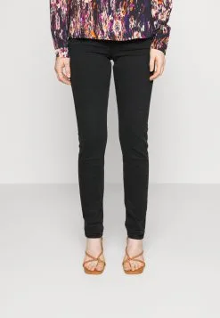 Edc By Esprit Medium Rise High Stretch - Jeans Slim Fit - Black Dark