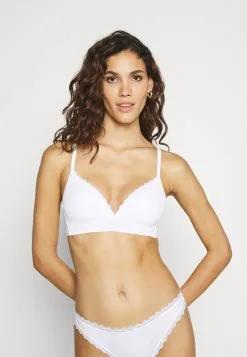 ESPRIT Feminine Wireless Padded Bra - Triangel-Bh - White