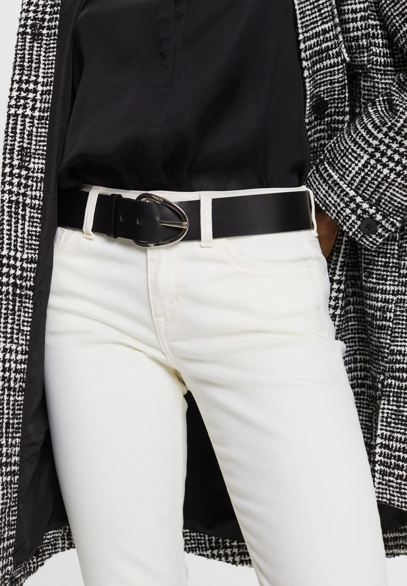 ESPRIT Medium Rise - Jeans Slim Fit - Off White 6 ESPRIT Medium Rise - Jeans Slim Fit - Off White - Bilde 4